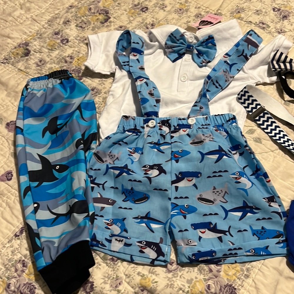 Baby Shark 1st birthday outfits
